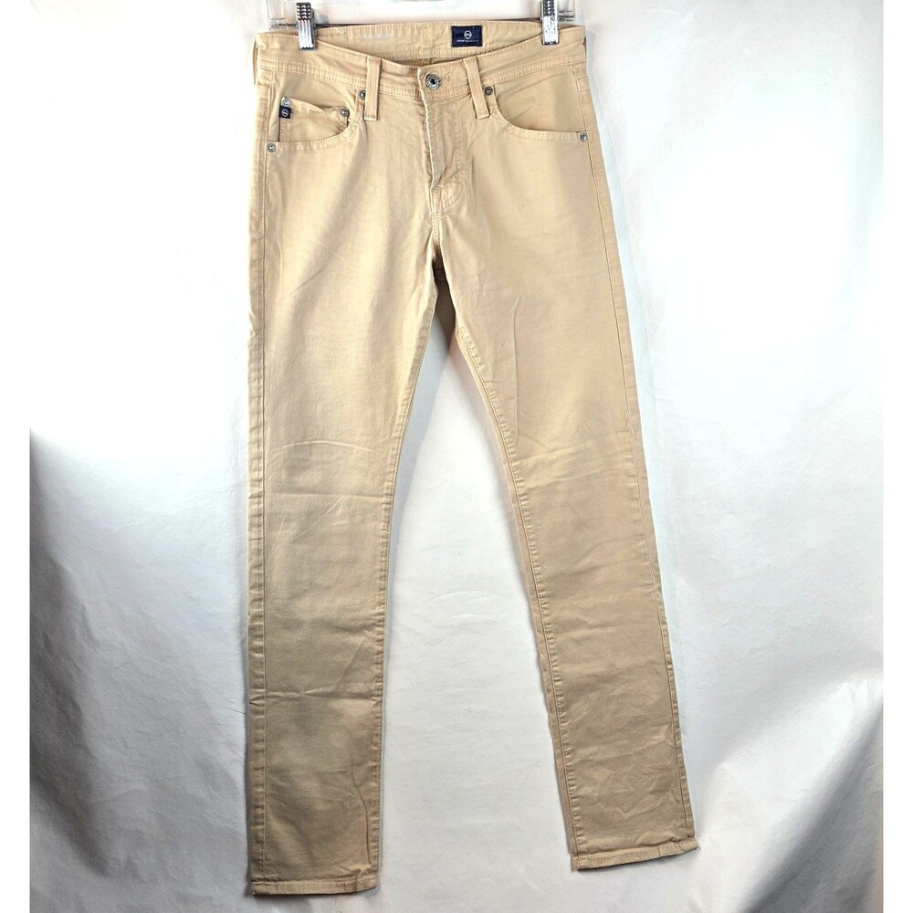 AG Adriano Goldschmied Pants Mens 29x34 Beige Slim Straight Stretch The Matchbox